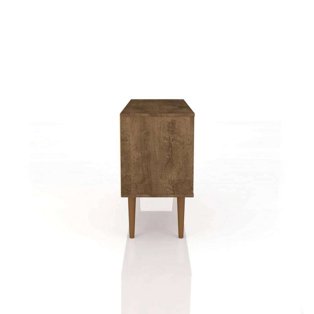 Rustic Brown Free-Standing Entertainment Center with Cabinet