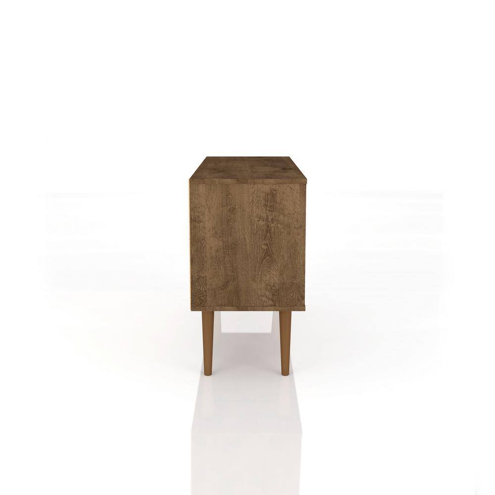 Rustic Brown Free-Standing Entertainment Center with Cabinet