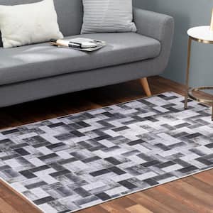 Faux Cowhide Digital Printed Multicolor Patchwork Off the Blocks 4 ft. x 6 ft. Indoor Area Rug Cotton Canvas Backing