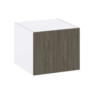 Medora Textured 24 in. W x 24 in. H x 20 in. D in Slab Walnut Shaker Assembled Wall Kitchen Cabinet with Full High Doors