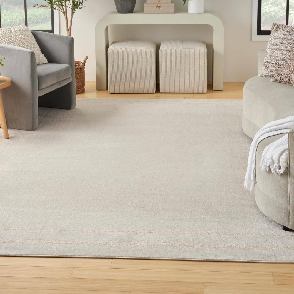 Ivory Gold 9' x 12' Rectangular Washable Outdoor Rug