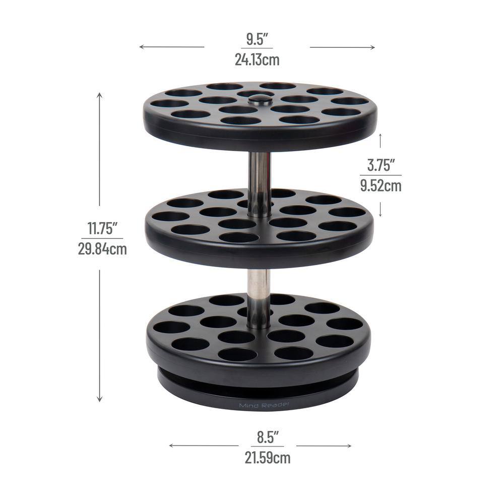 Black 3-Tier Rotating Coffee Pod Carousel Organizer