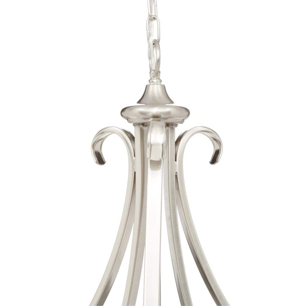 Torino Brushed Nickel 3-Light Inverted Pendant with Etched Glass Bowl