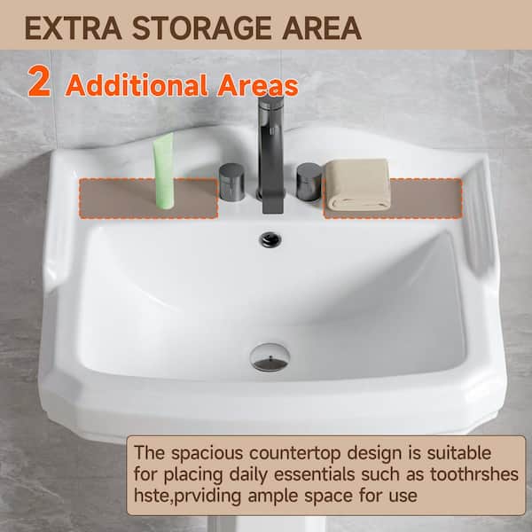 Jasmie 23 in. W x 19.2 in. D Pedestal Bathroom Sink Combo Jasmie 23 in. W x 19.2 in. D Pedestal Bathroom Sink Combo
