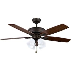 Devron 52 in. LED Indoor Oil-Rubbed Bronze Ceiling Fan with Light Kit