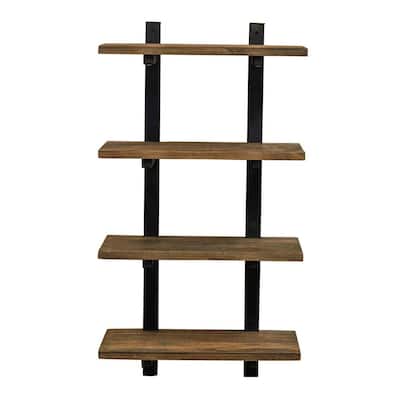 Pomona 20 in. W Wall Mounted 4-Tier Bath Shelf with Metal Frame and Solid Wood