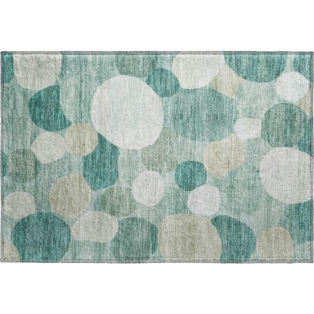 Mayfield Premium Machine Washable Abstract AMF2375 Teal 2 ft. x 3 ft. Accent Rug price history on PriceWatchPro