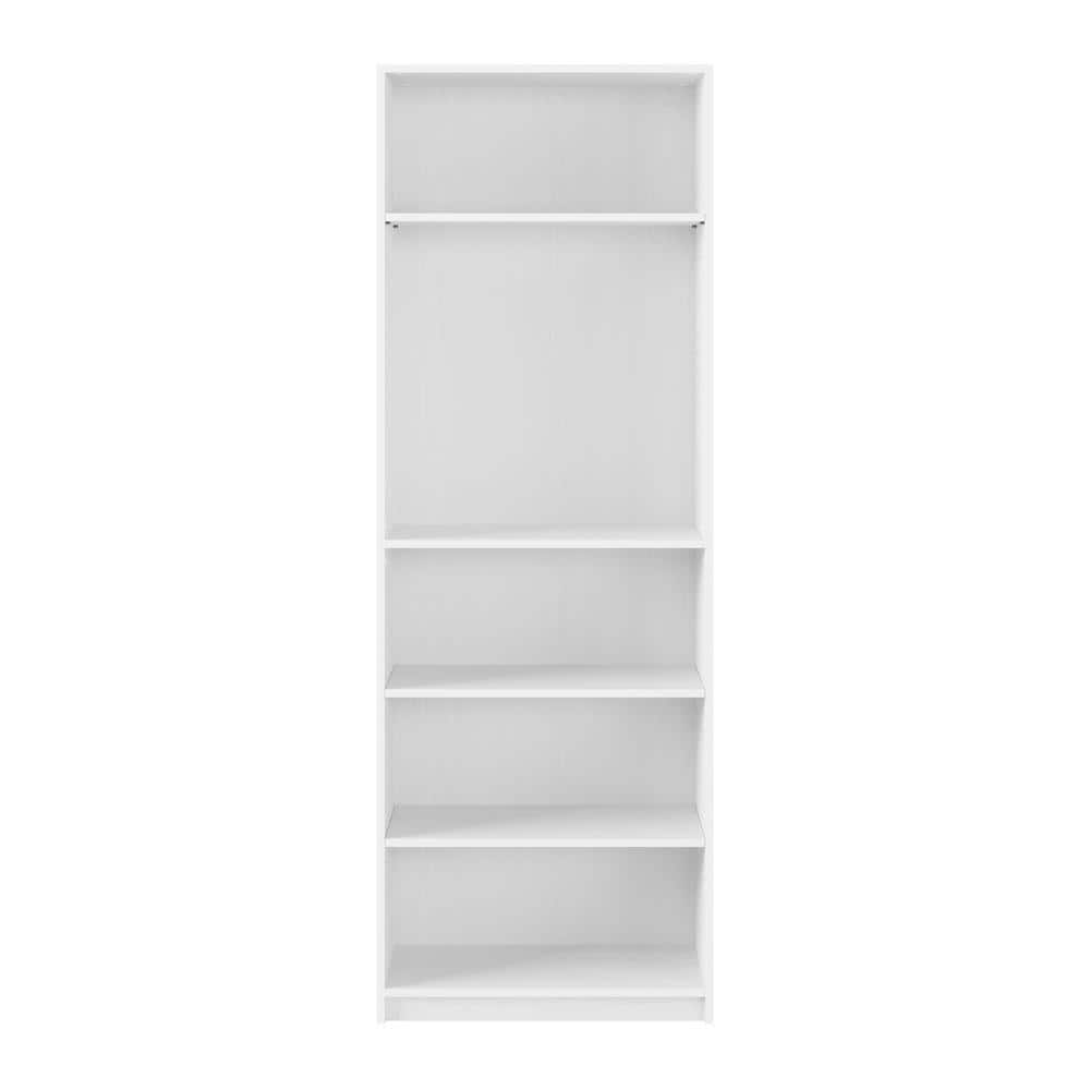 White Adjustable 5-Tier Wooden Bookshelf