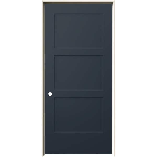 JELD-WEN 36 in. x 80 in. Birkdale Denim Stain Right-Hand Smooth Solid Core Molded Composite Single Prehung Interior Door
