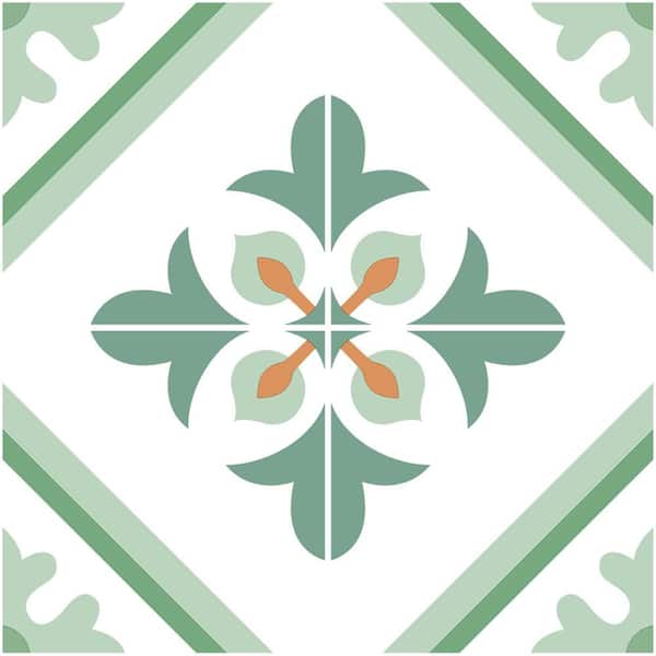 24 in. X 120 in. Green Peel & Stick Vinyl Backsplash Roll, 5 Consecutive Patterns Wall & Flooring Roll (20 sq. ft. )