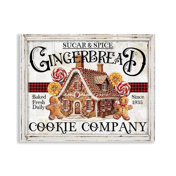 Gingerbread Vintage Sign by Creatif Belle 1-Piece Unframed Graphic Typography Art Print 11 in. x 14 in.