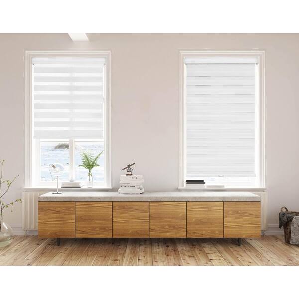 thumbnail image 2 of Biltek Cordless Zebra Roller Blinds – Sheer Or Privacy, White, 20" To 72"W X 72"H 2 of 6