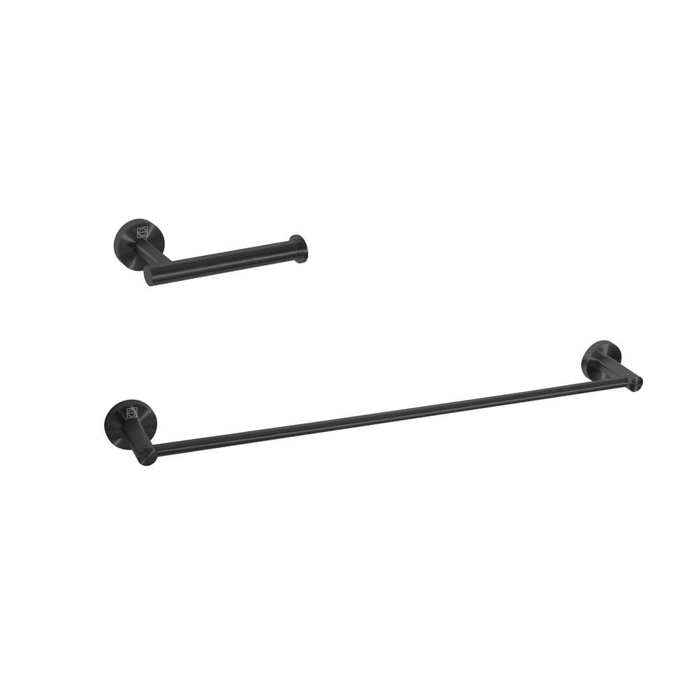 Timeless Home 2-Piece Bath Hardware Set with Mounting Hardware in Matte Bla