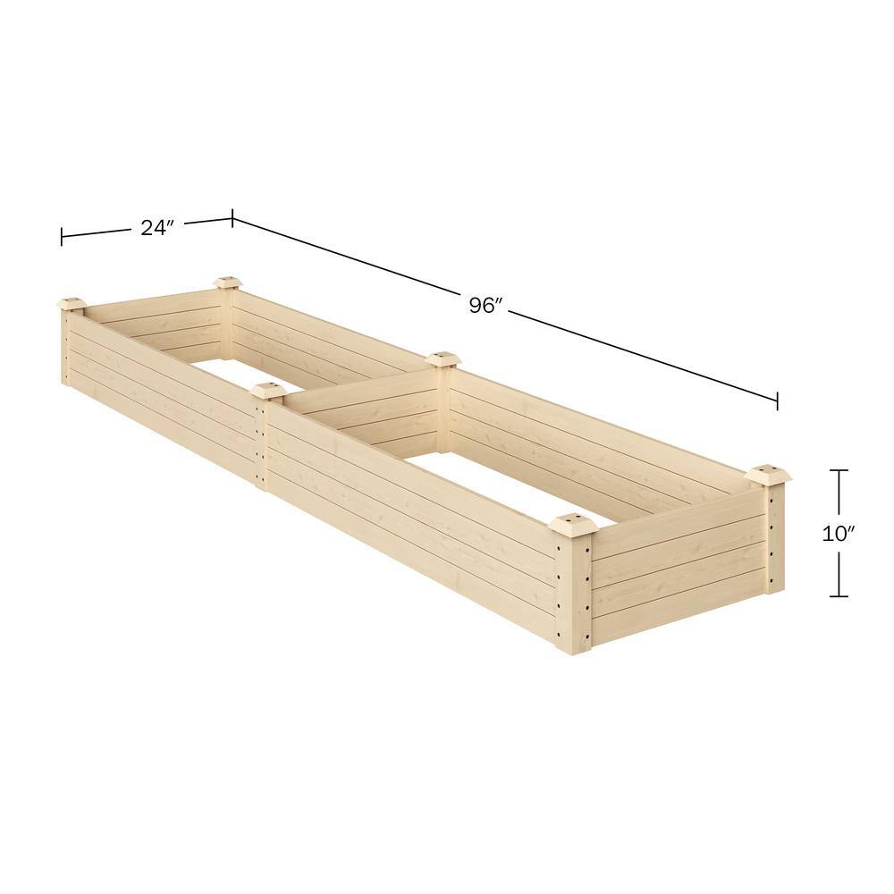 8ft x 2ft Natural Fir Wood Raised Garden Bed