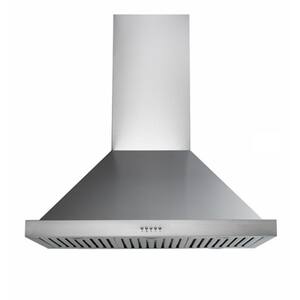 36 in. 560 CFM Wall Canopy Ventilation Hood in Stainless Steel, Wall Mounted with Lights