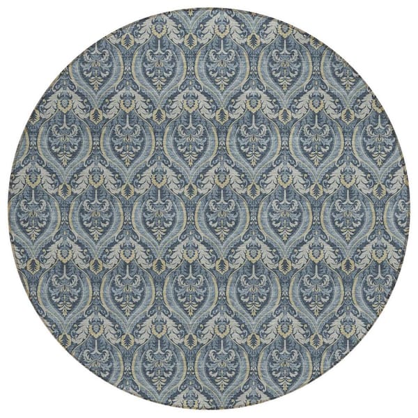 HomeRoots Emerald, Green 8 ft. Round Woven Moroccan