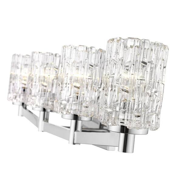 Unbranded - 4-Light 31.5 in. Chrome Vanity Light with Clear Glass