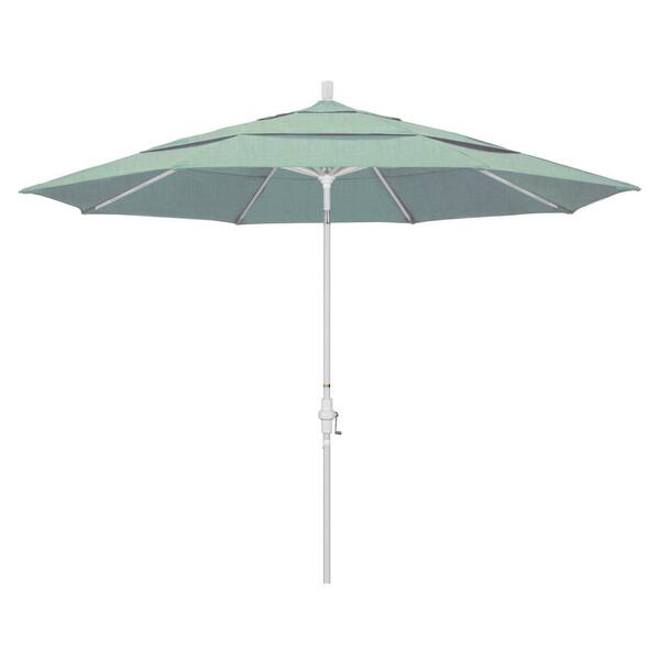 California Umbrella 11 Ft. White Aluminum Pole Market Aluminum Ribs 