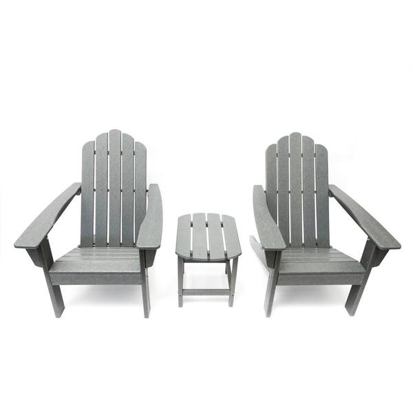 Gray LuXeo LUX-1519-GRY Marina Adirondack Chair