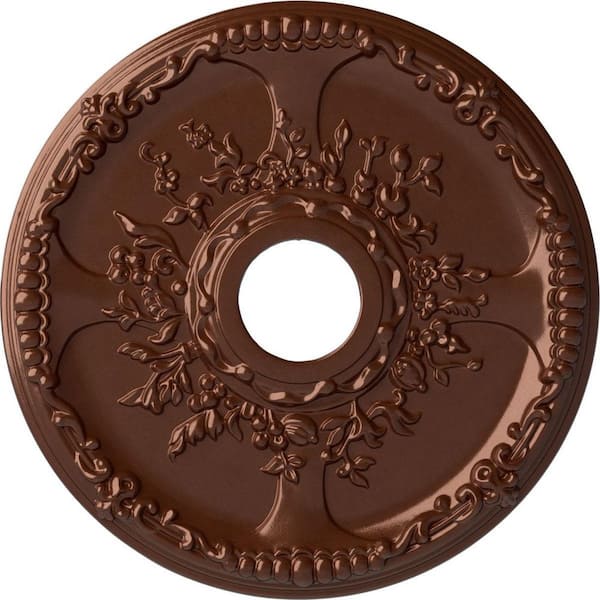 Ekena Millwork 1-3/8 in. x 18 in. x 18 in. Polyurethane Antioch Ceiling Medallion, Copper Penny