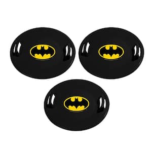 Downhill Pro Batman Plastic Saucer Disc Snow Sled, Black (3-Pack)