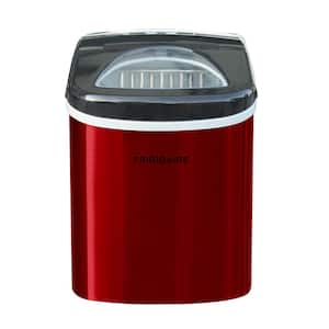 26 lb. Portable Counter Top Ice Maker in Red Stainless