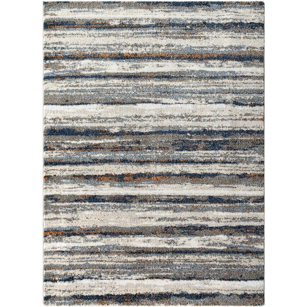 Livabliss Osaka Medium Gray Abstract 5 ft. x 7 ft. Indoor Area Rug