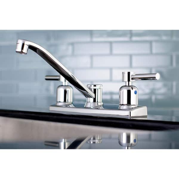 Modern 2-Handle Standard Kitchen Faucet in Chrome