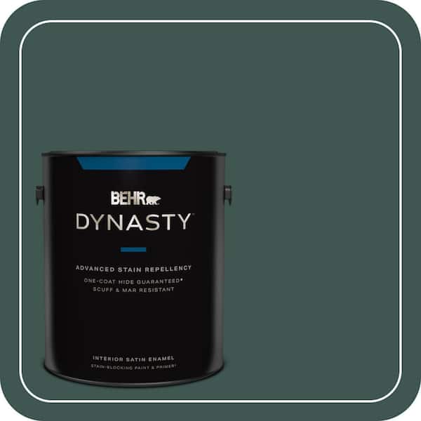 BEHR DYNASTY 1 gal. Home Decorators Collection #HDC-CL-21A Dark Everglade Satin Enamel Interior Stain-Blocking Paint and Primer