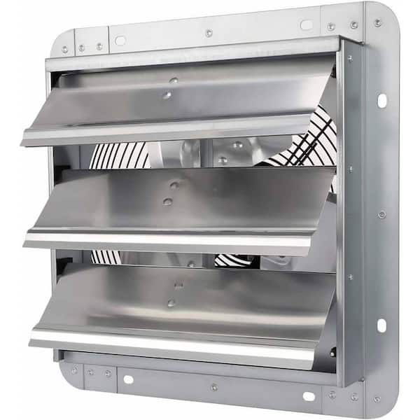 10 in. Silver Shutter Exhaust Fan-Aluminum Wall Fan with High Speed, 1650 RPM, 820 CFM for Barns, Garages, Greenhouses