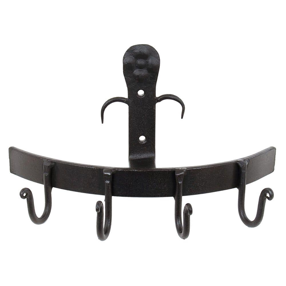 Wall Bracket Iron With 4 Hooks 10 in. Wide Black Powder Coat Finish price history on PriceWatchPro