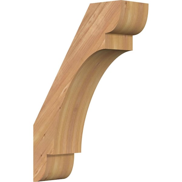 Ekena Millwork 5 1/2"W x 16"D x 24"H Olympic Smooth Knee Brace, Western Red Cedar