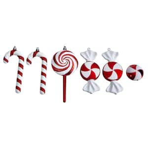 7 in. Shatterproof Assorted Candy Cane Holiday Christmas Deluxe Ornament (6-Pack)