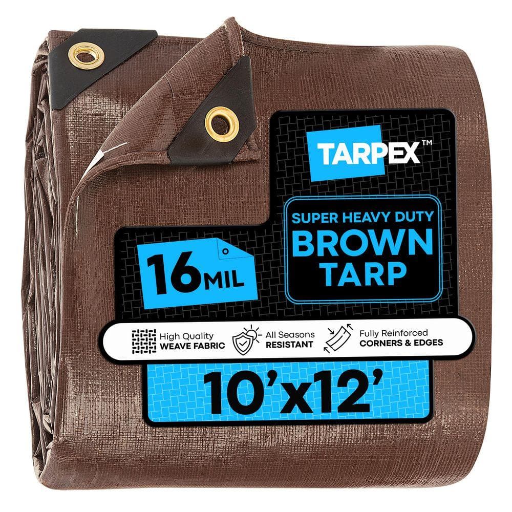 YU　Telo Tarp LooksX Tarpex 16 Mil Super Heavy-Duty Polyethylene Tarp 10 ft. x 12 ft
