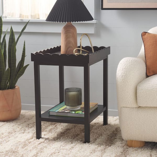 Starlyn 19.7 in. Matte Black Wood End Table