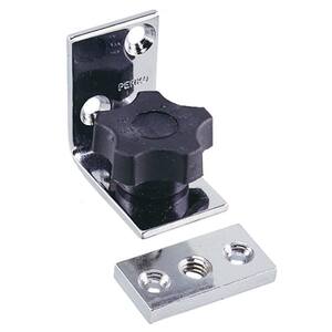 Chrome-Plated Removable Angled Fastener with Black Polymer Knob