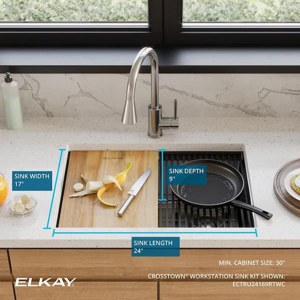 Elkay LKCBEG1518HW Hardwood Cutting Board Sink