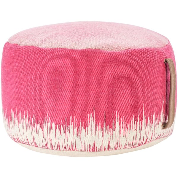 Mina Victory Lifestyles Hot Pink Abstract 20 in. x 20 in. Pouf