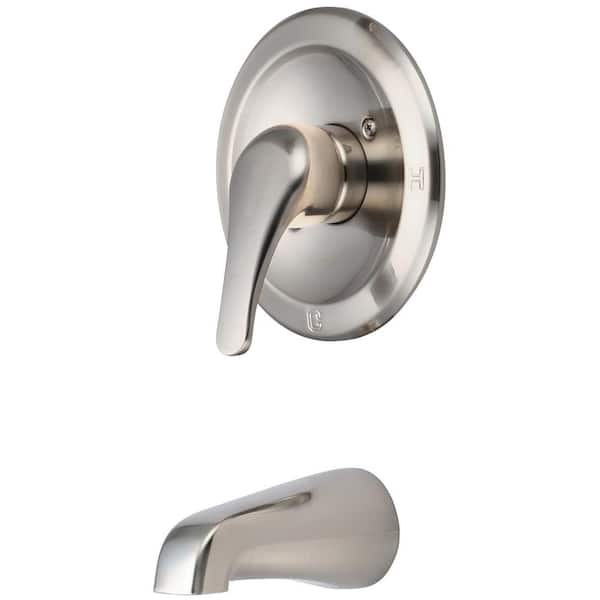 Elite 1-Handle Wall Mount Tub Trim Kit in Brushed Nickel (Valve Not Included)