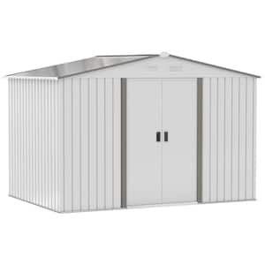 9 ft. W x 6 ft. D Metal Shed with Double Sliding Doors (58 sq. ft.)