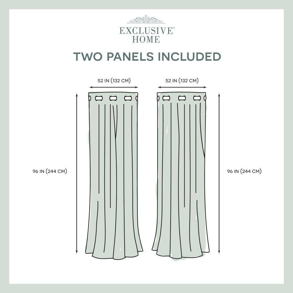 Silver Polyester Blackout Grommet Top Window Curtain Panels, 96" x 52"