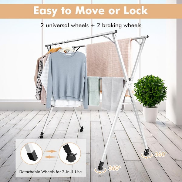 Drying Rack Over the Door Garment Clothes Hanger Collapsible Stainless Steel 