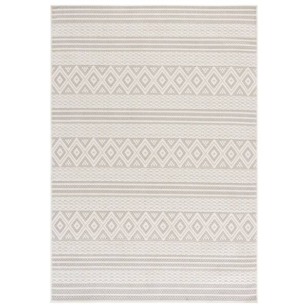 Veranda 4 ft. x 6 ft. Ivory/Gray Tribal Area Rug