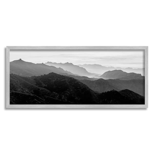 Stupell Industries Misty Sky Mountain. Landscape Black Photography By Danita Delimont Framed Print Nature Texturized Art 10 in. x 24 in.