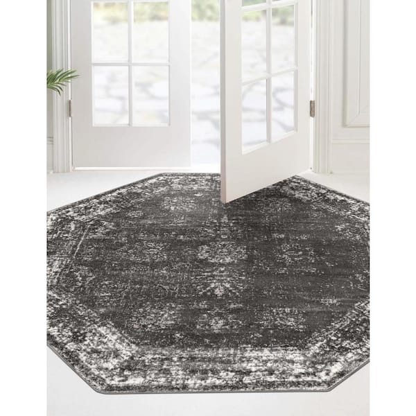 Sofia Casino Dark Gray 5 ft. x 5 ft. Area Rug
