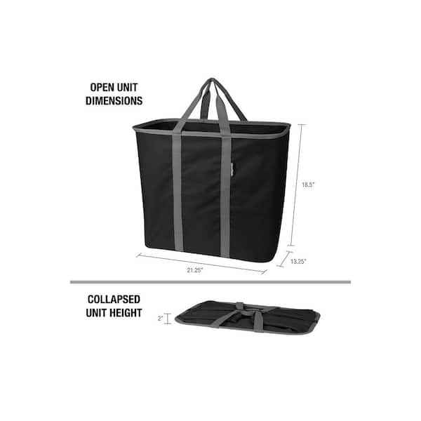 CleverMade 13.25 in. x 18.5 in. Charcoal/Black Collapsible Laundry