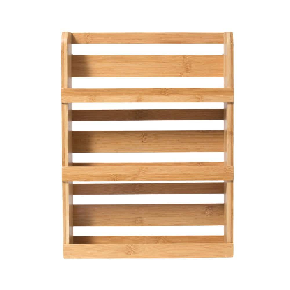 Lipper 3 Shelf Bamboo Spice Rack with Ring Hangers - Beige