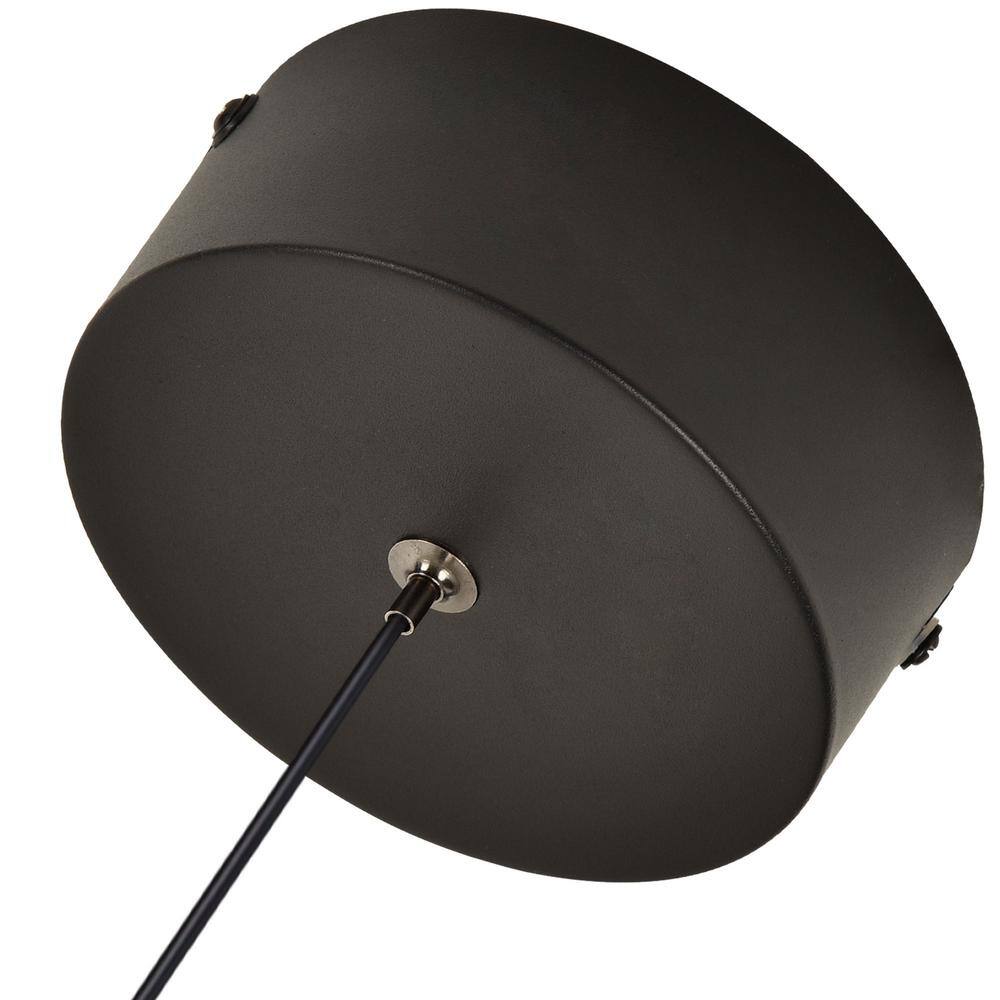 Capri Adjustable Height 11" Black and Gold LED Pendant with Glass Globes