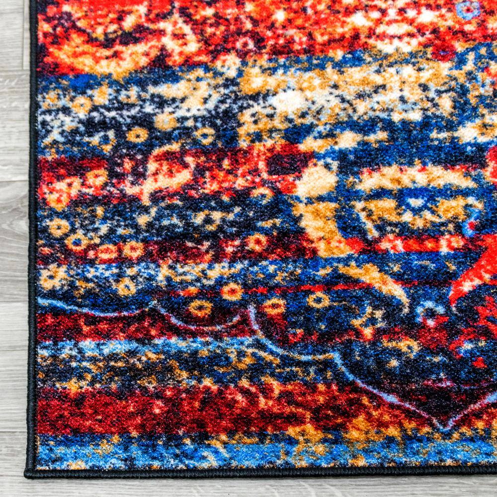Multicolor Medallion Low Pile Washable Area Rug 8' x 10'