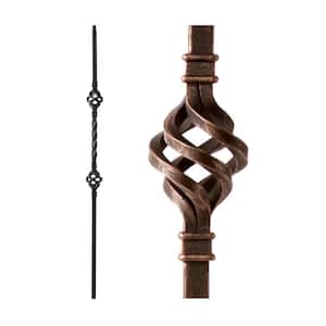 Oil Rubbed Bronze 34.1.4-T Mega Double Basket Hollow Iron Baluster for Staircase Remodel
